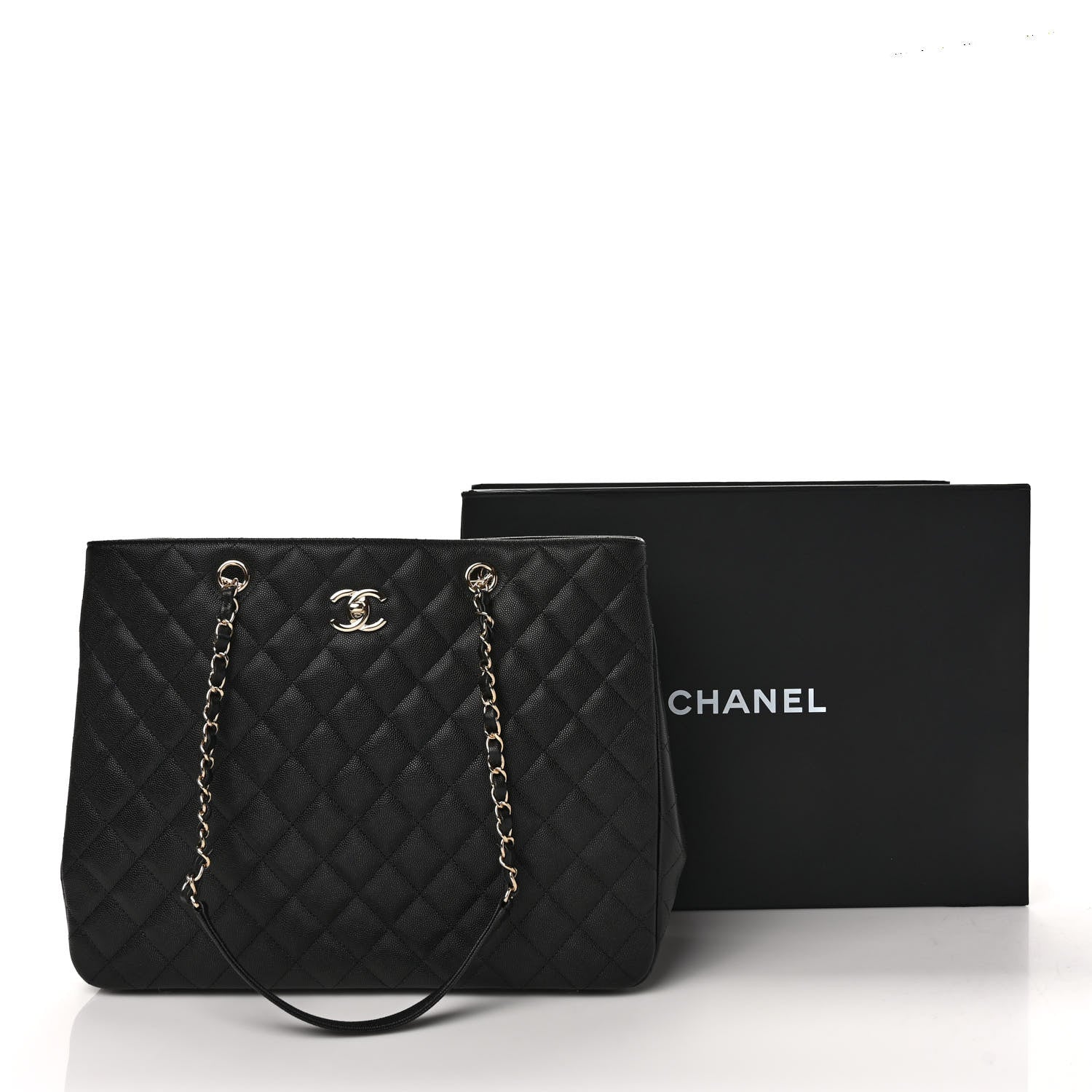 Chanel Caviar Quilted Large Shopping Tote Black 10 of 10
