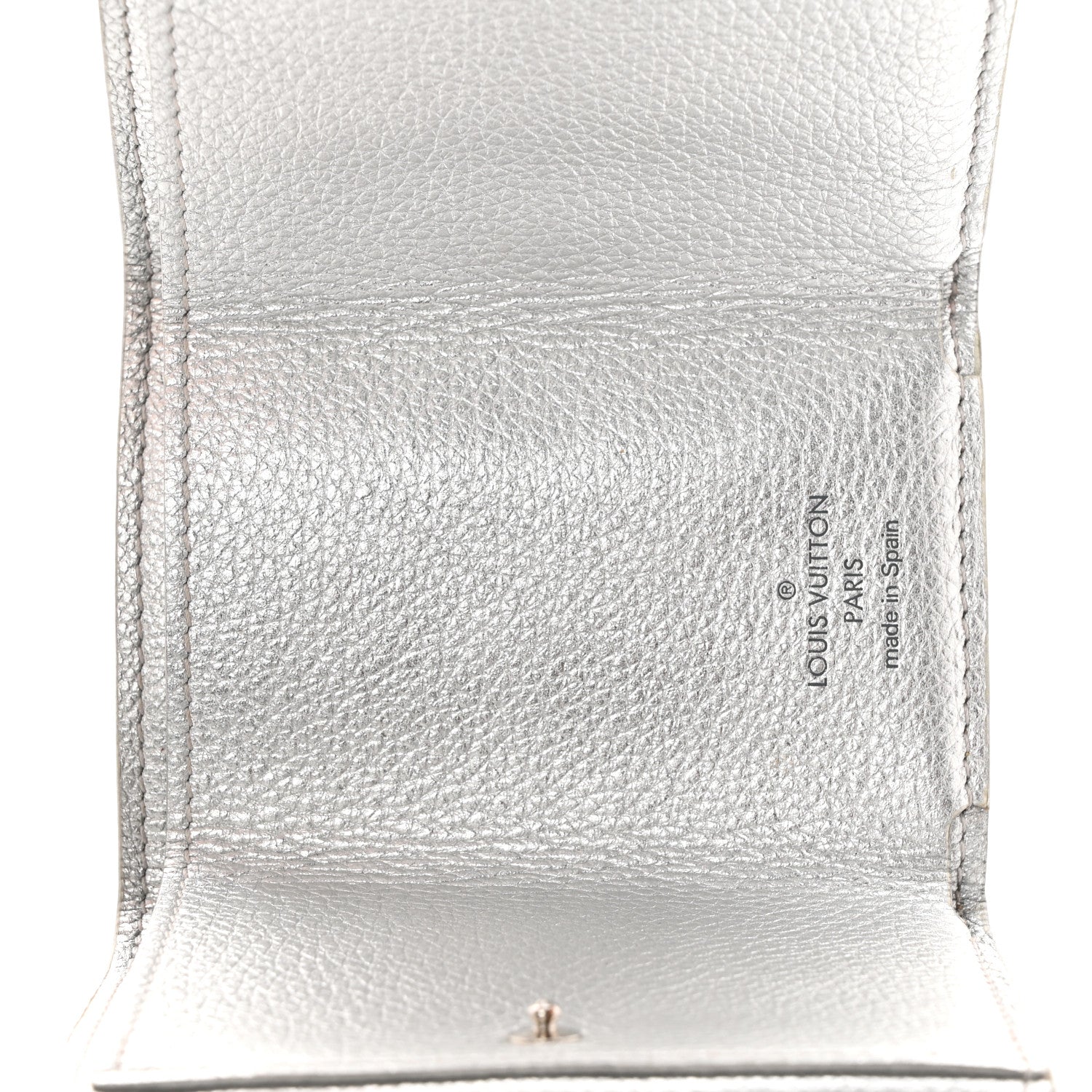 Louis Vuitton Metallic Calfskin Lockmini Wallet Silver 6 of 8