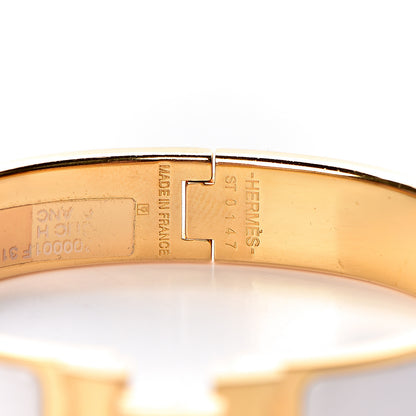 Hermes Enamel Narrow Clic Clac H Bracelet PM White 4 of 5