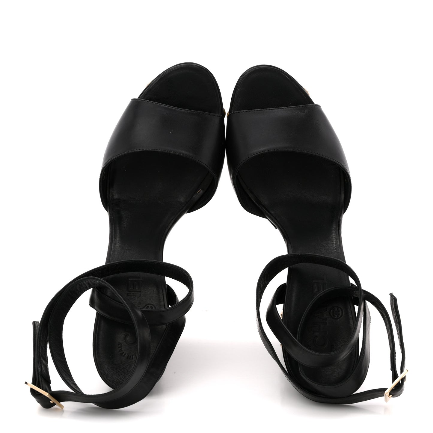 Calfskin Studded Platform Pumps 40.5 Black