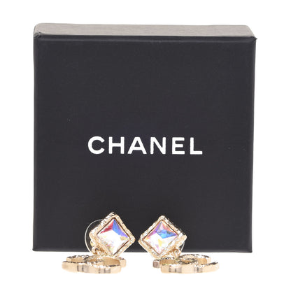 Chanel Iridescent Baguette Crystal CC Drop Earrings Gold 5 of 5