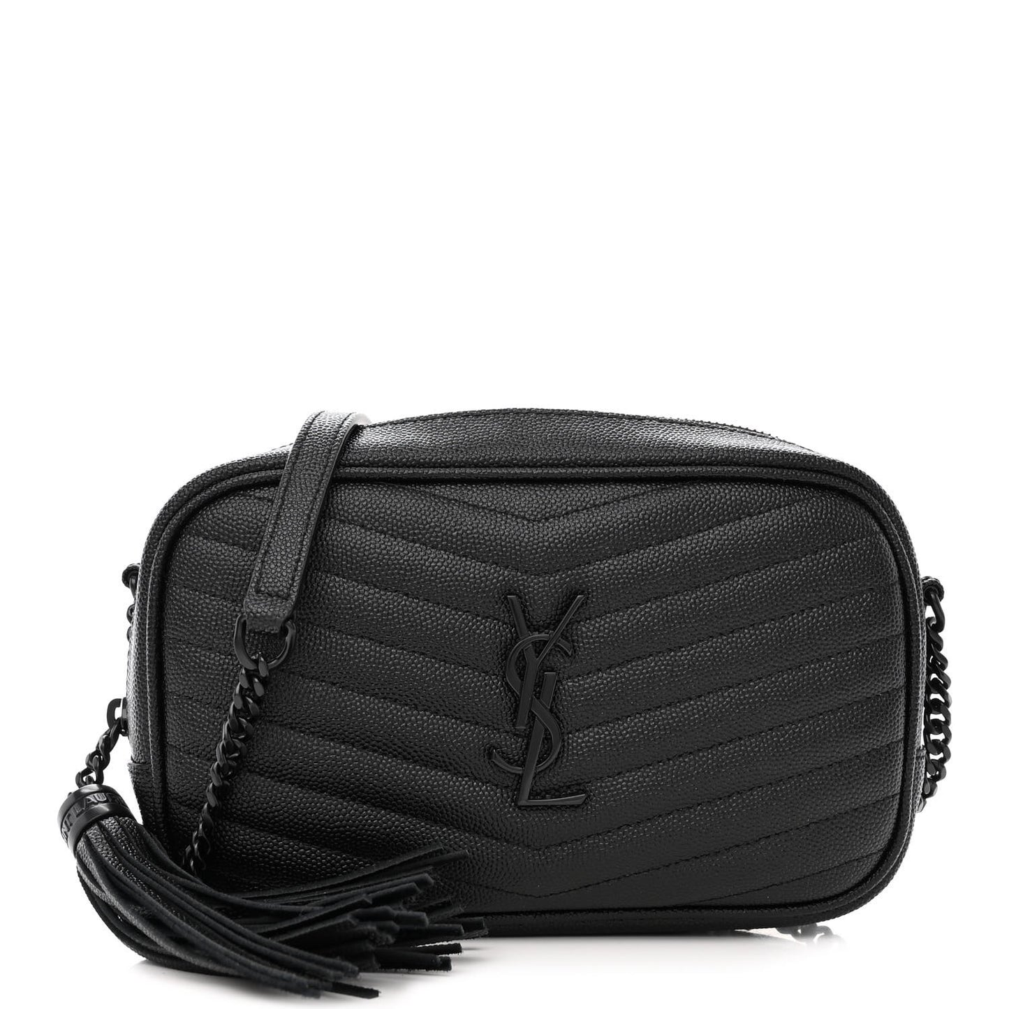 Grain De Poudre Matelasse Monochrome Monogram Mini Lou Camera Bag Black