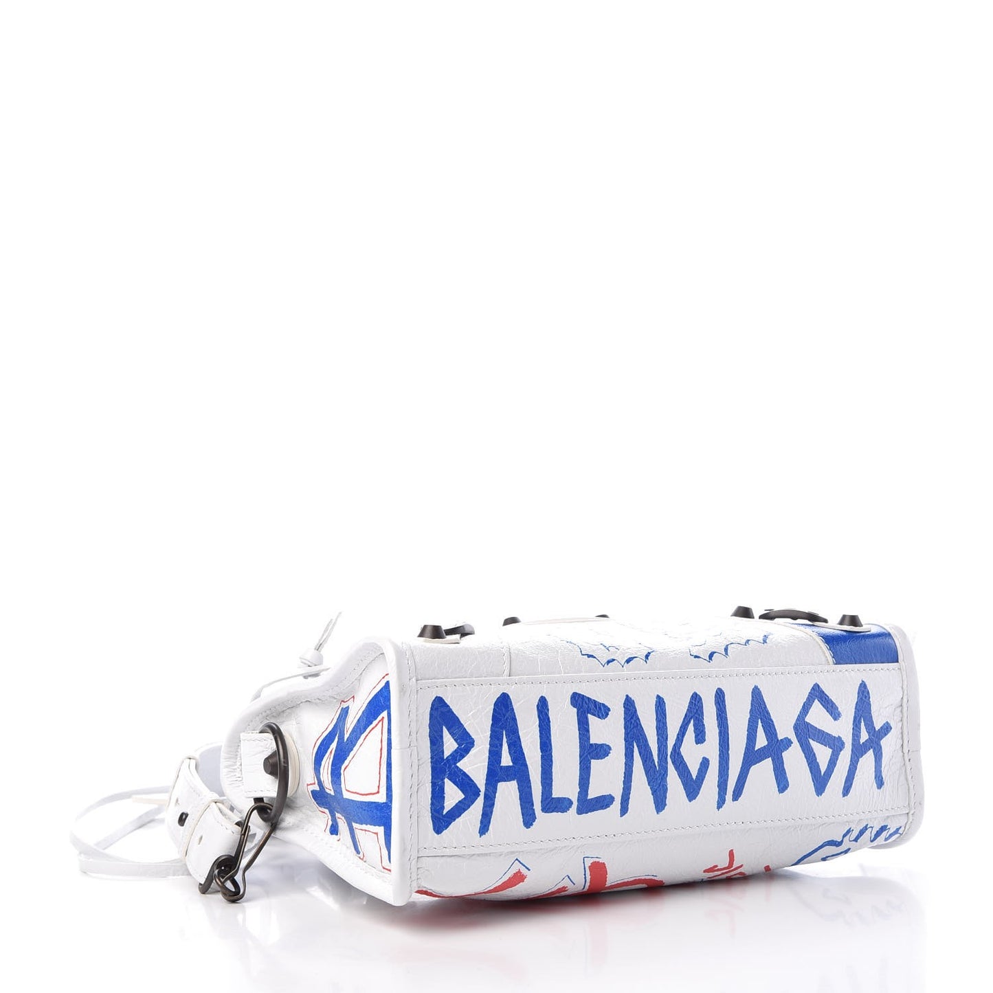 Agneau Graffiti All Over Classic Hardware Mini City White Bleu Rouge