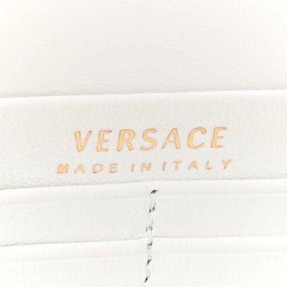 Versace Nappa Quilted Studded Virtus Shoulder Bag White 6 of 12