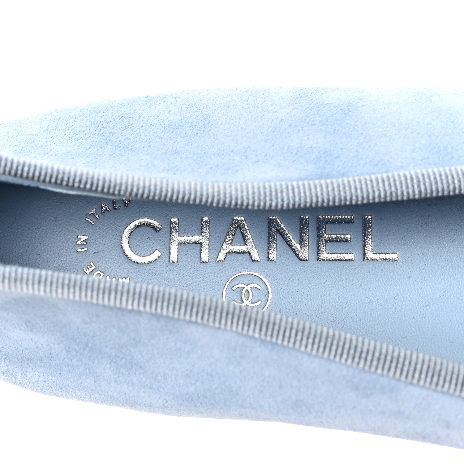 Chanel Suede Cap Toe CC Ballerina Flats 40.5 Light Blue Turquoise 7 of 7