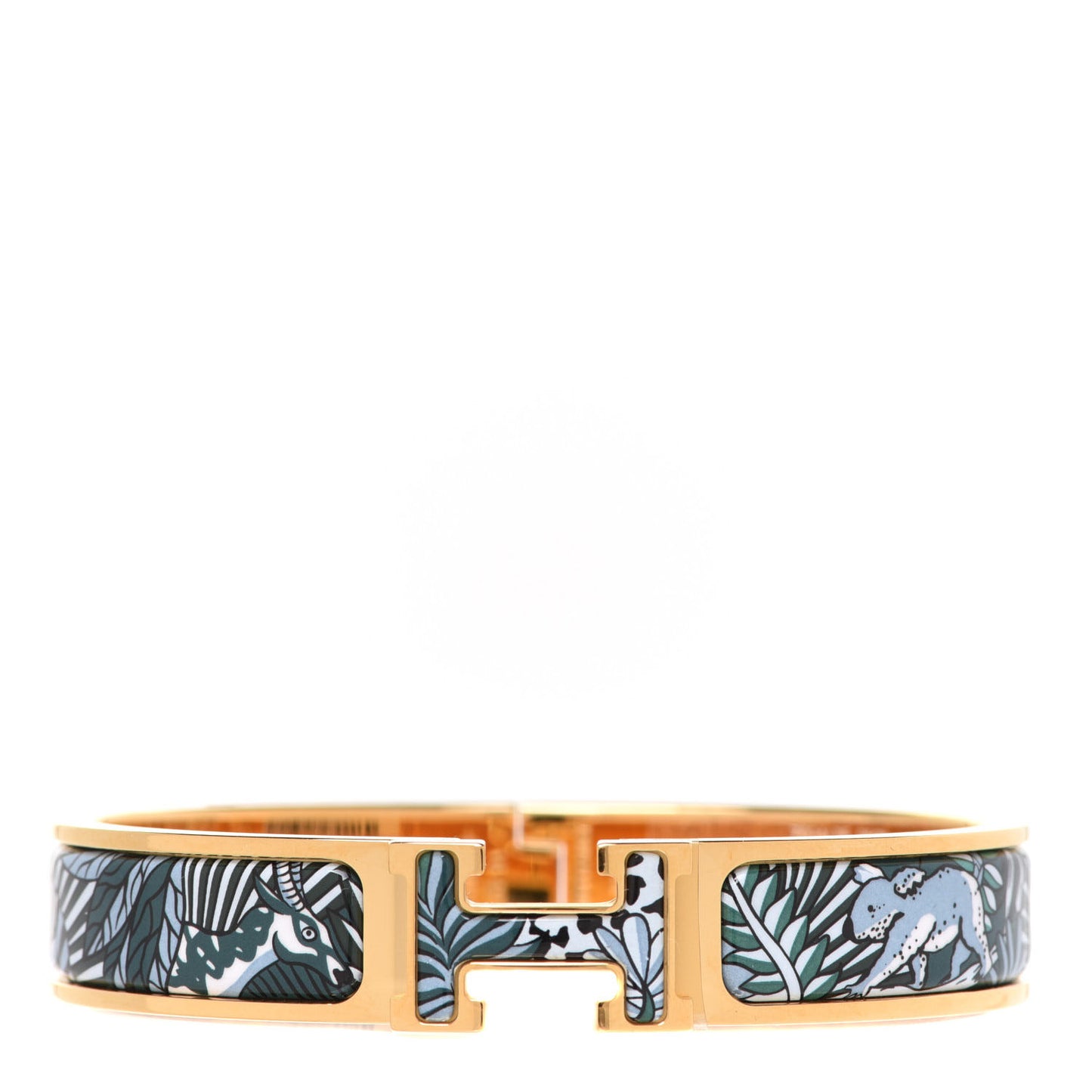 Enamel Narrow Print Animaux Camoufles Clic Clac H Bracelet PM By The Sea