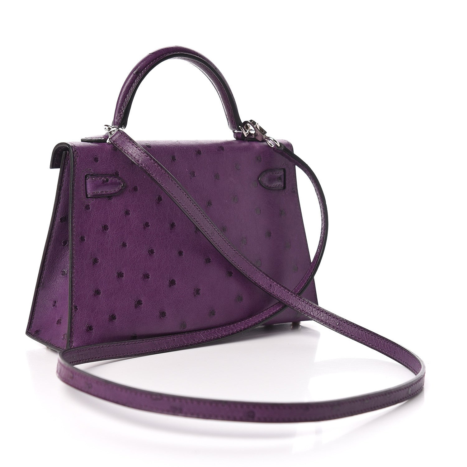 Hermes Ostrich Kelly Sellier Mini 20 Violine 3 of 11