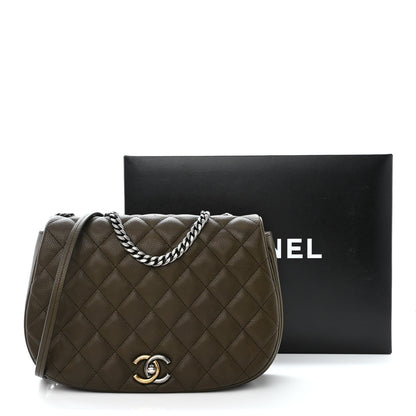 Chanel Caviar Quilted Casual Pocket Messenger Flap Khaki 12 of 12