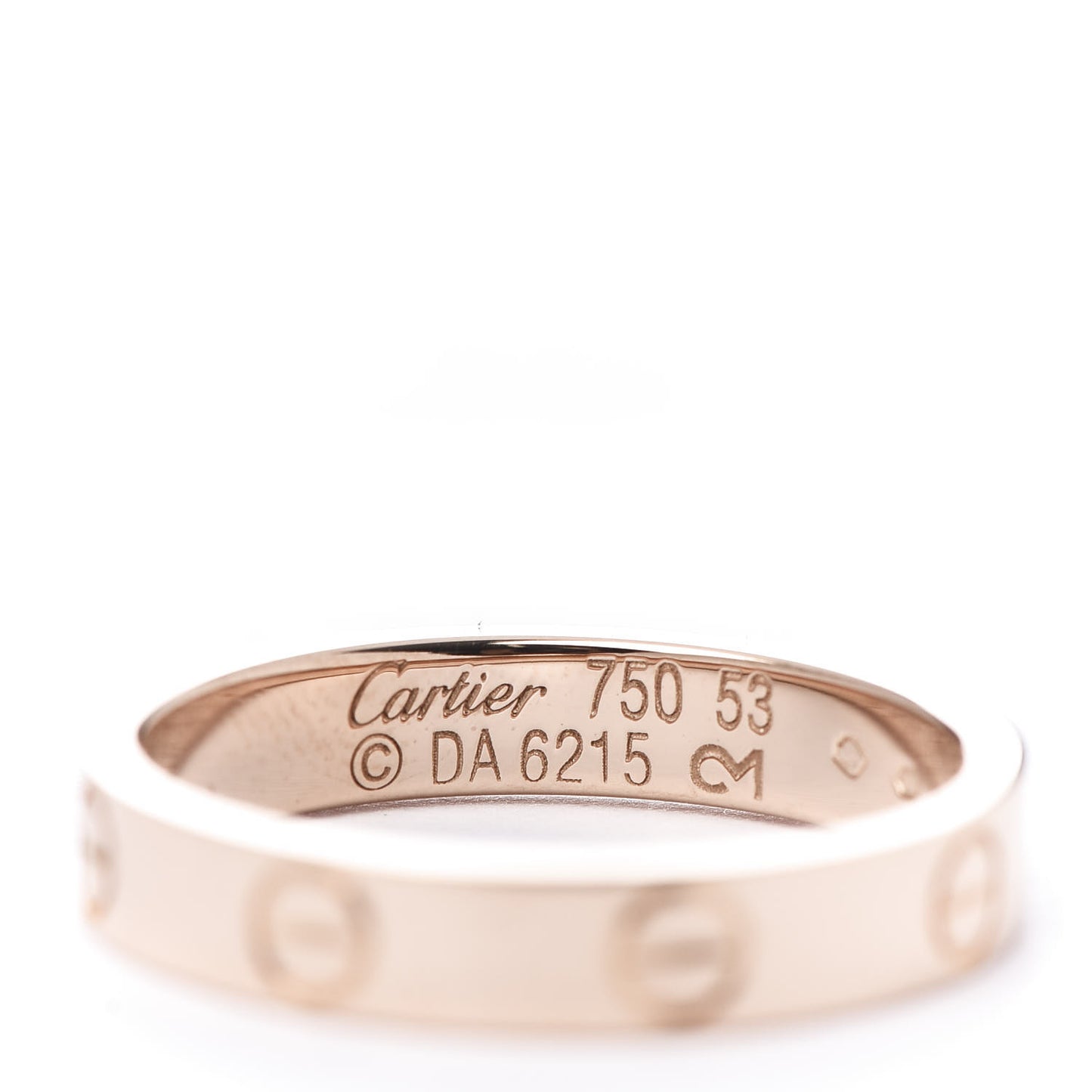 18K Pink Gold 3.5mm LOVE Wedding Band Ring 53 6.25