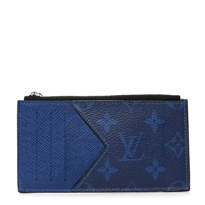 Louis Vuitton Monogram Taiga Coin Card Holder Cobalt 1 of 6