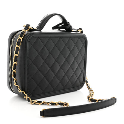Chanel Caviar Quilted Medium CC Filigree Vanity Case Black 3 of 10