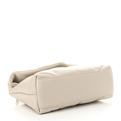 Saint Laurent Lambskin Quilted Toy Loulou Puffer Monogram Chain Satchel Crema Soft 4 of 11
