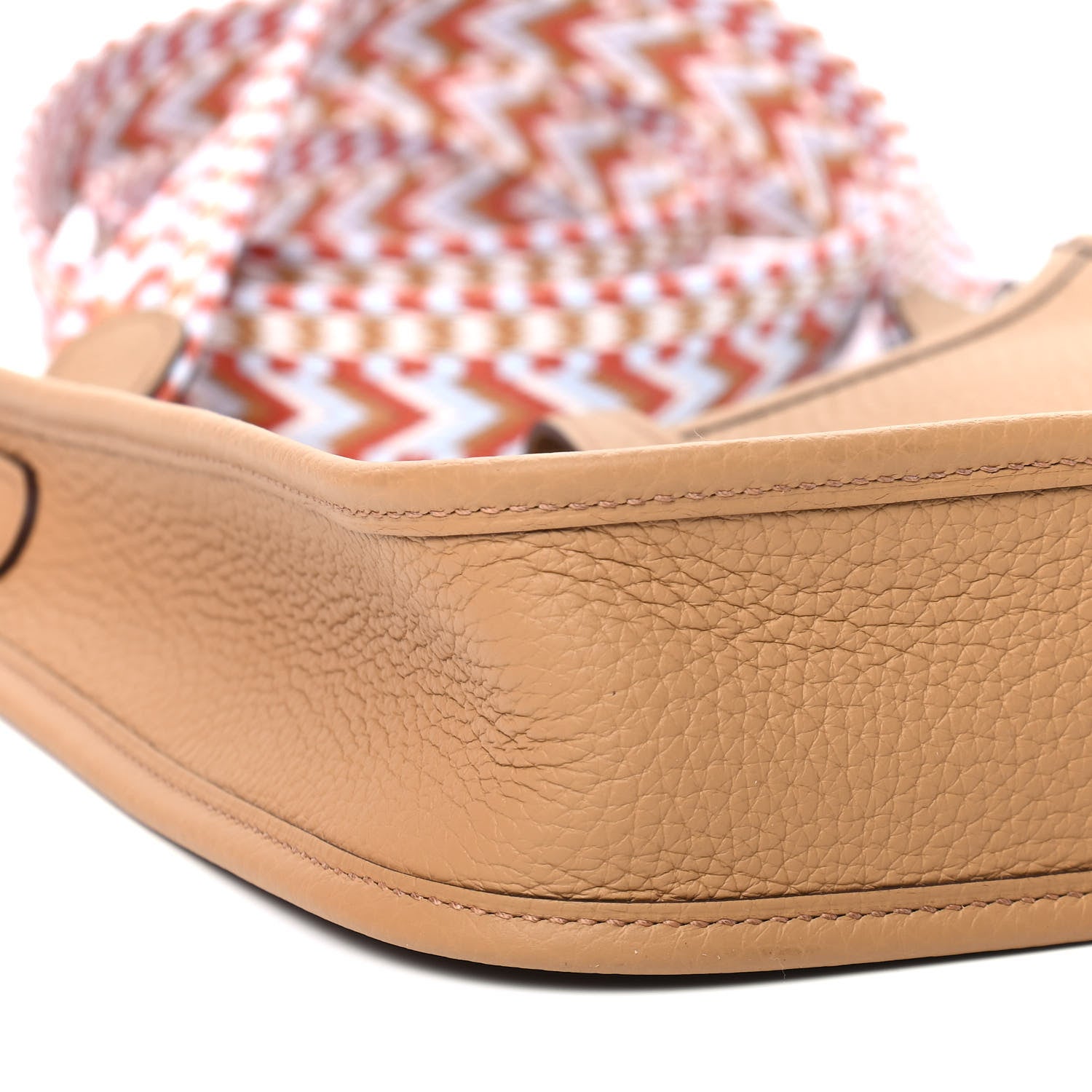 Hermes Taurillon Clemence Allegro Evelyne TPM Biscuit Cornaline White Gold 7 of 8