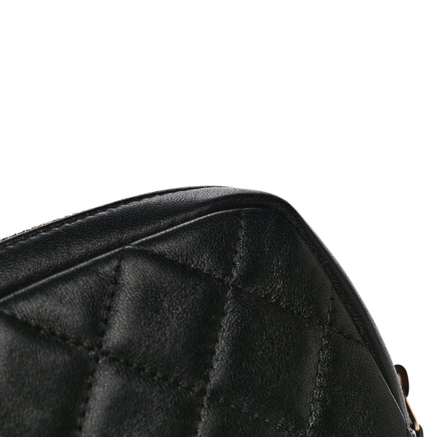 Chanel Lambskin Quilted Small Curvy Pouch Cosmetic Case Black 10 of 13
