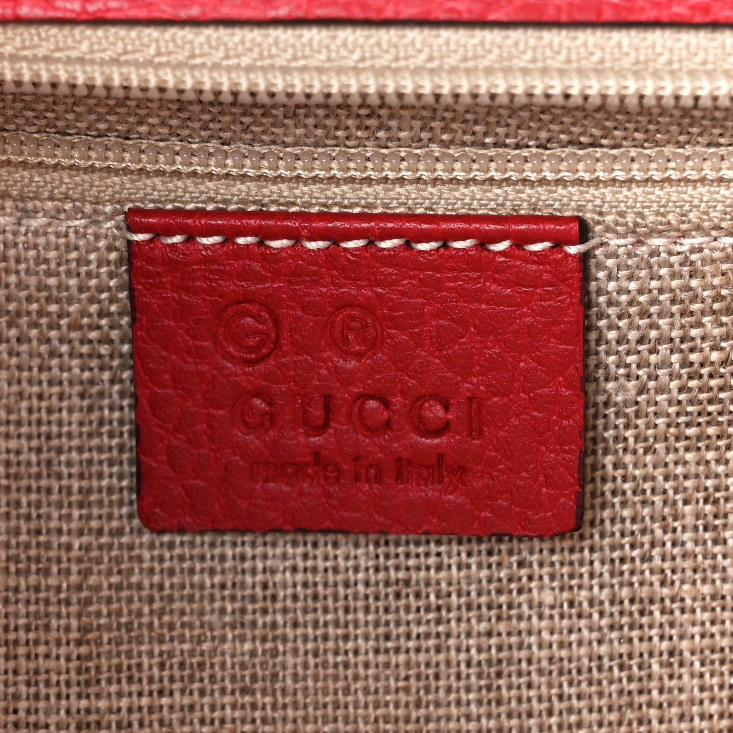 Gucci Dollar Calfskin Interlocking G Shoulder Bag Red 6 of 11