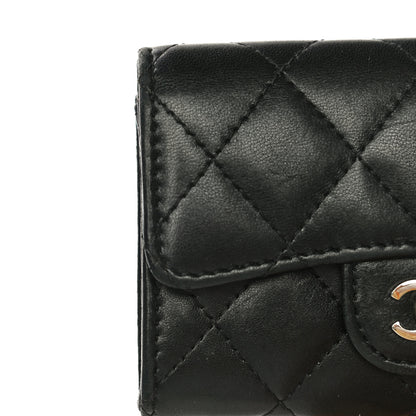 Chanel Lambskin Quilted Flap Card Holder Black 16 of 20