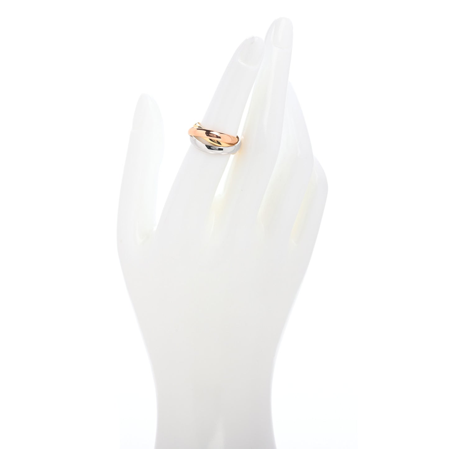 18K Pink Yellow White Gold Classic Les Must De Cartier Trinity Ring 52 6