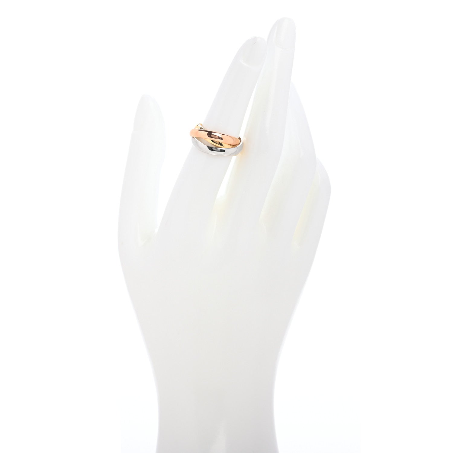 Cartier 18K Pink Yellow White Gold Classic Les Must De Cartier Trinity Ring 52 6 2 of 4