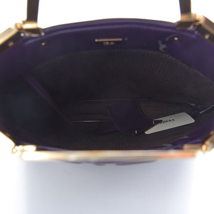 Fendi Patent FF 1974 Embossed Small Shopping Flap Bag Viola 5 of 9