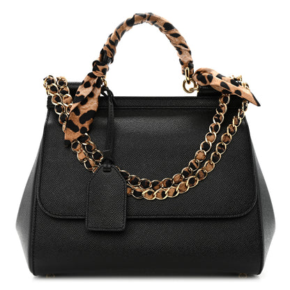 Dolce & Gabbana Dauphine Medium Miss Sicily Satchel With Scarf Black 1 of 10