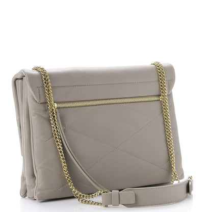 Lanvin Lambskin Quilted Medium Sugar Flap Shoulder Bag Grey 3 of 7
