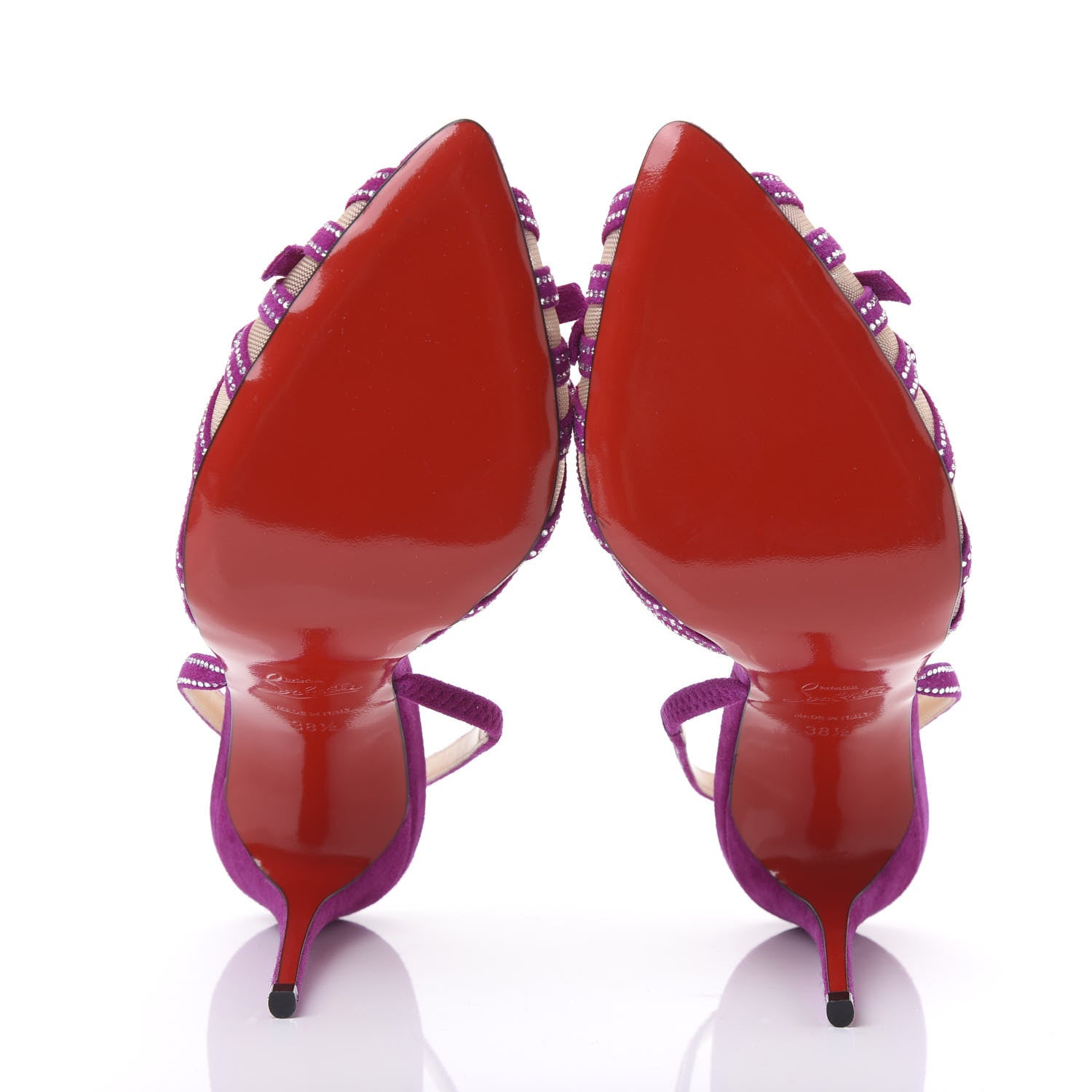 Christian Louboutin Rete Strass Araborda 100 Pumps 38.5 Richelieu 6 of 8