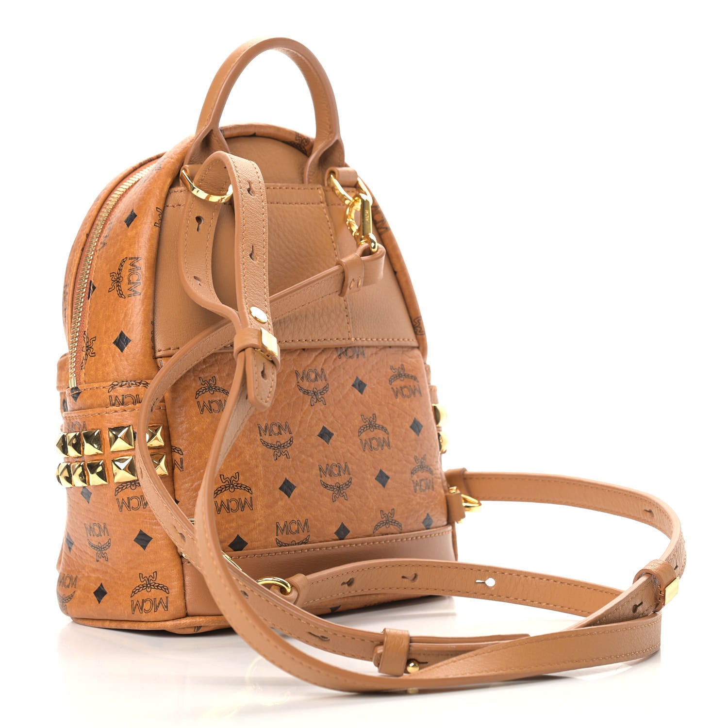 MCM Visetos Side Stud Mini Stark Backpack Cognac 2 of 8
