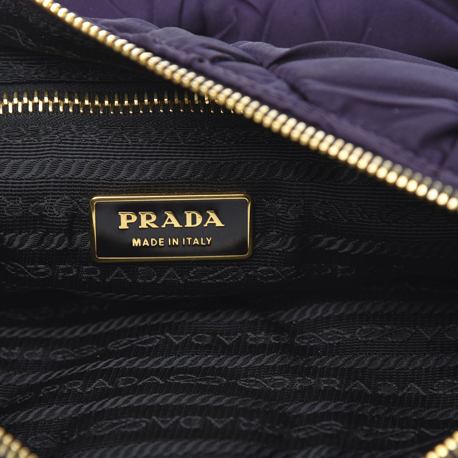 Prada Tessuto Nylon Chevron Quilted Shoulder Bag Plum 6 of 11