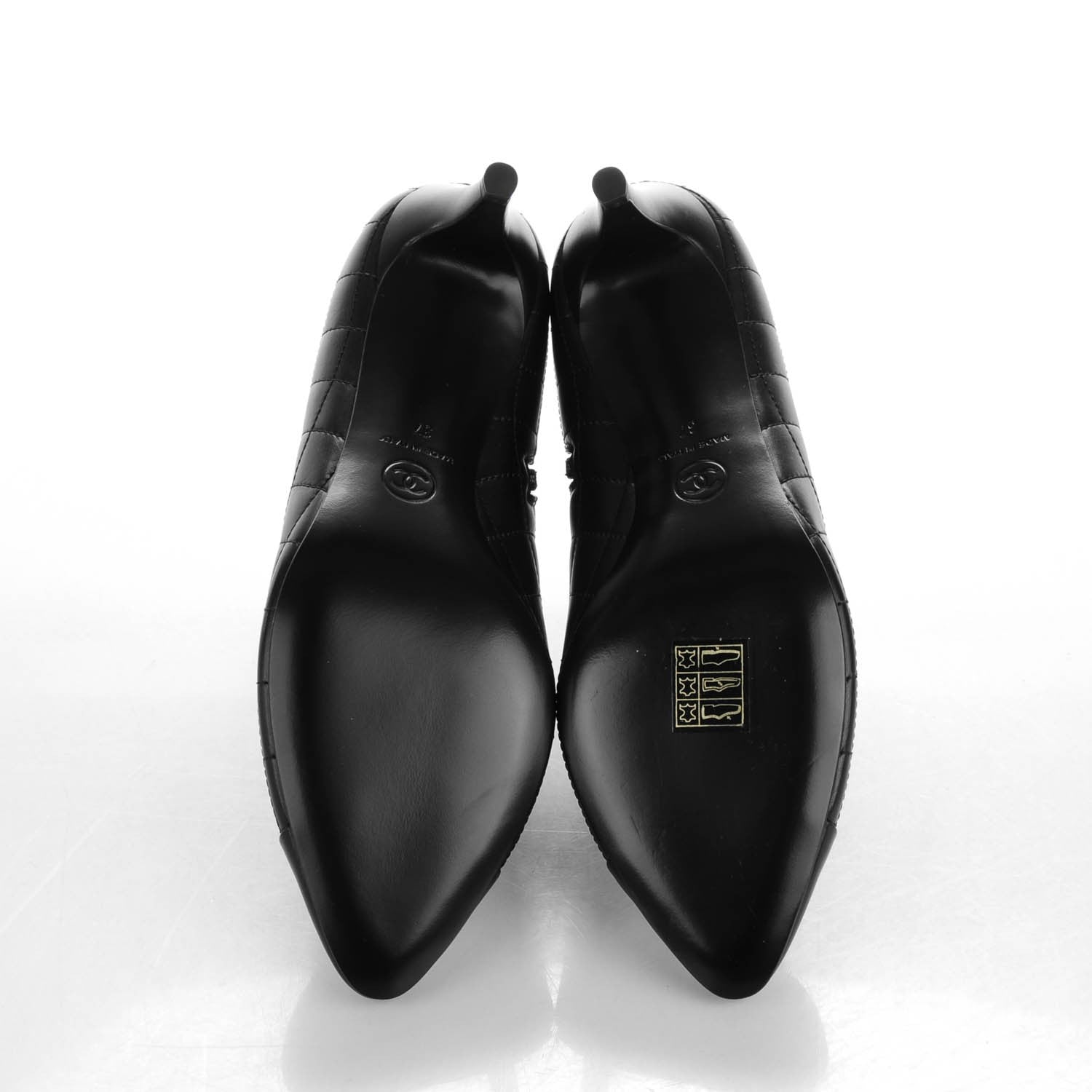 Chanel Calfskin Quilted Cap Toe Short Boots 37 Black 5 of 8