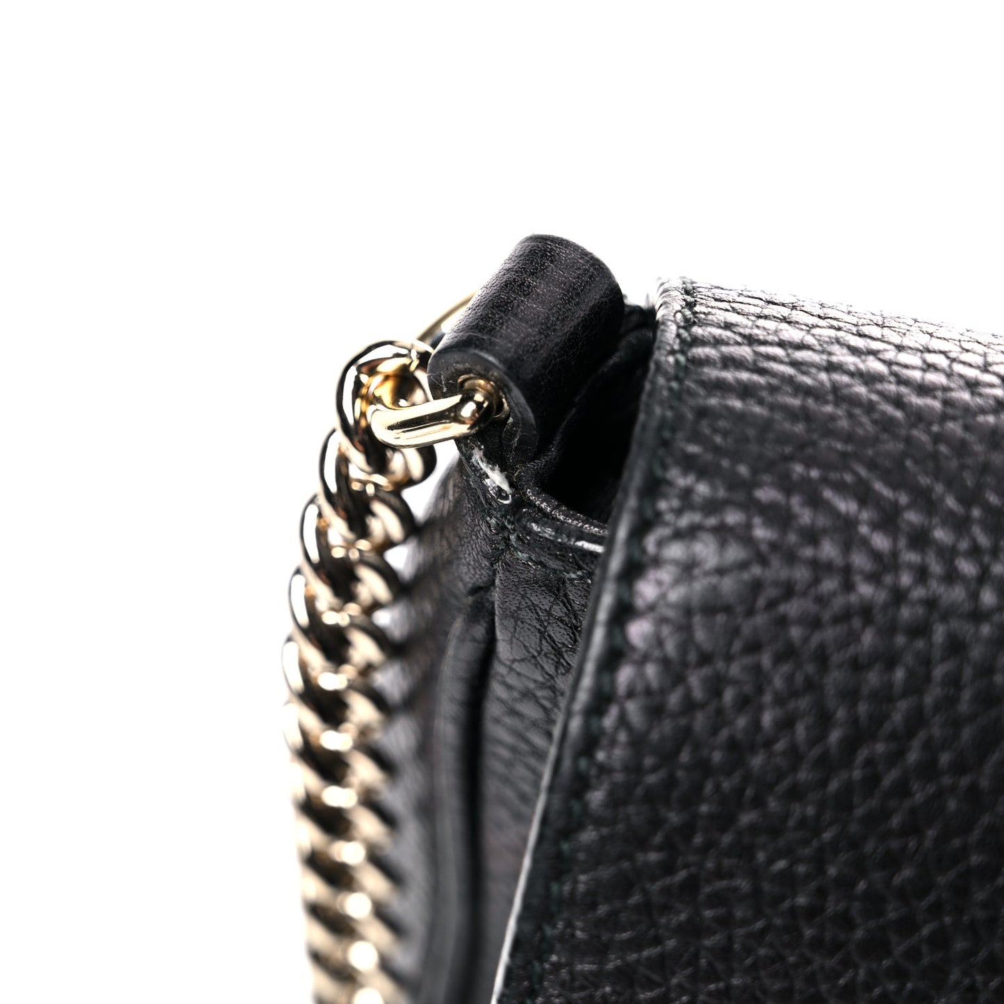 Pebbled Calfskin Medium Soho Flap Crossbody Black