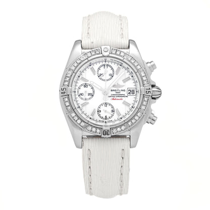 Breitling Stainless Steel Calfskin Diamond Mother of Pearl 39mm Cockpit Chronograph Automatic Watch A13358 1 of 4