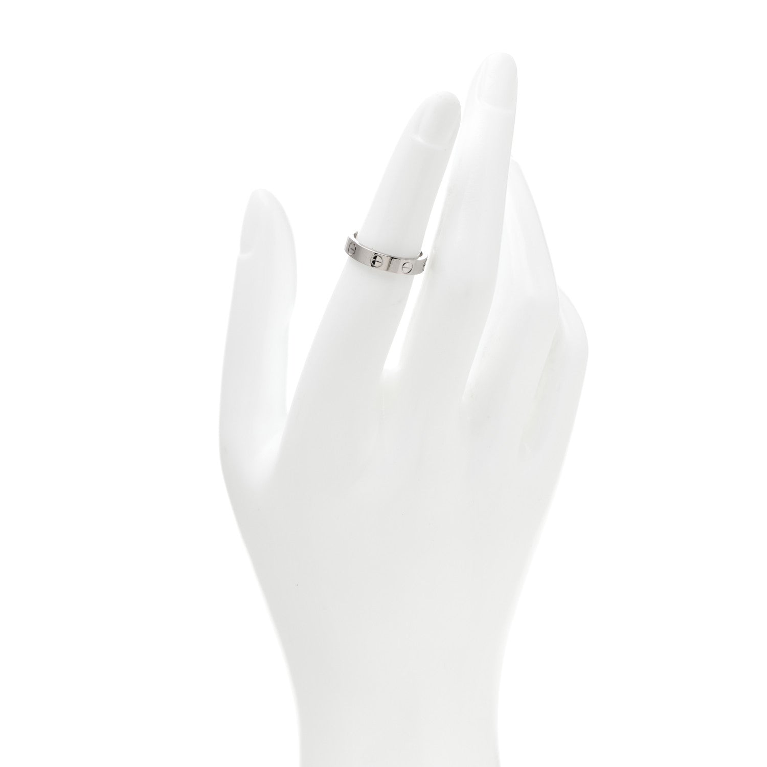 Cartier 18K White Gold 3.5mm LOVE Wedding Band Ring 49 5 2 of 6