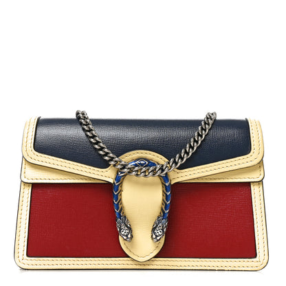 Gucci Azalea Calfskin Enamel Super Mini Dionysus Shoulder Bag Red Blue Yellow 1 of 9