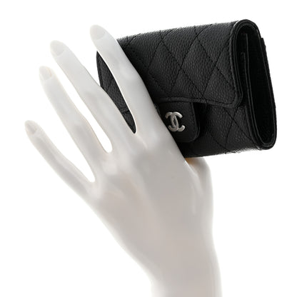 Chanel Caviar Quilted Flap Card Holder Wallet Black 2 of 9