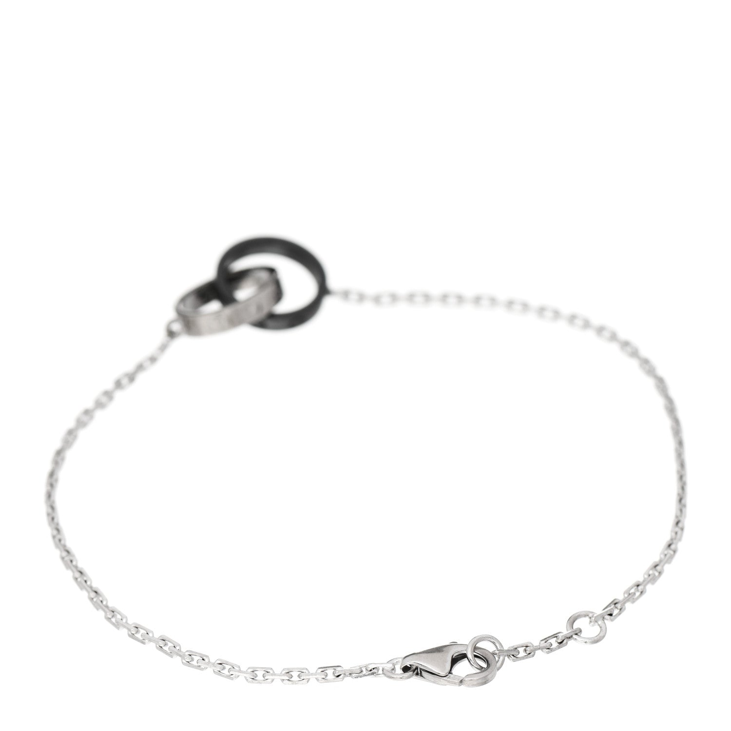 Cartier 18K White Gold Black Ceramic Interlocking LOVE Bracelet 2 of 6