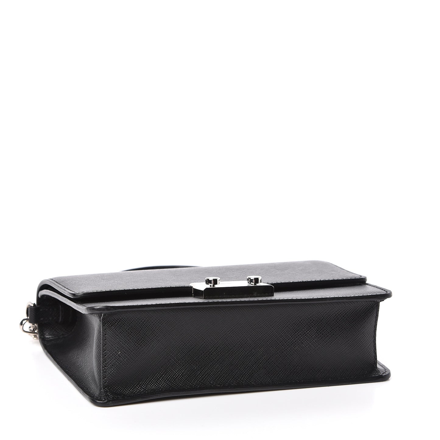Saffiano Lux Bandoliera Crossbody Bag Black
