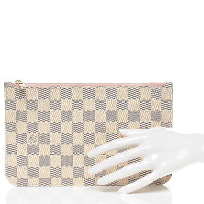 Louis Vuitton Damier Azur Neverfull MM GM Pochette Rose Ballerine 2 of 9