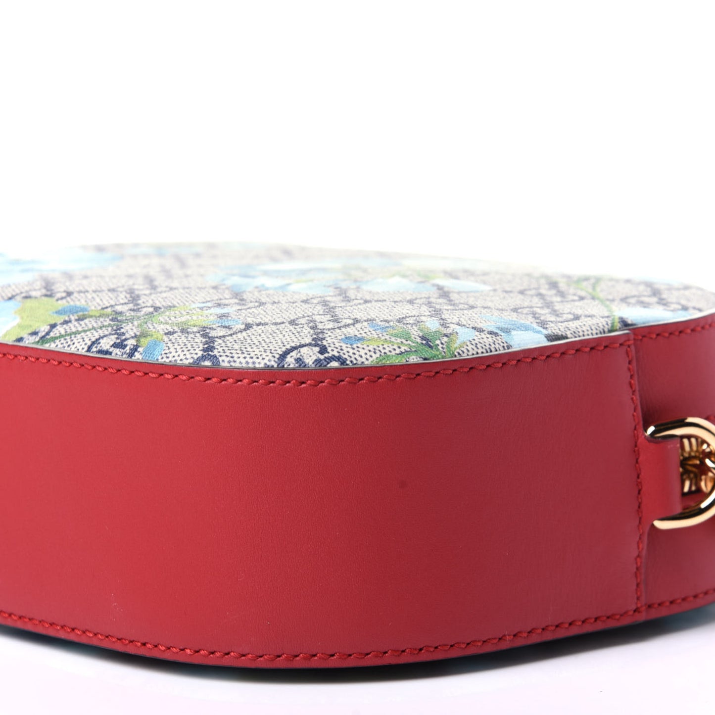 GG Supreme Monogram Blooms Mini Chain Shoulder Bag Beige Blue Navy Hibiscus Red