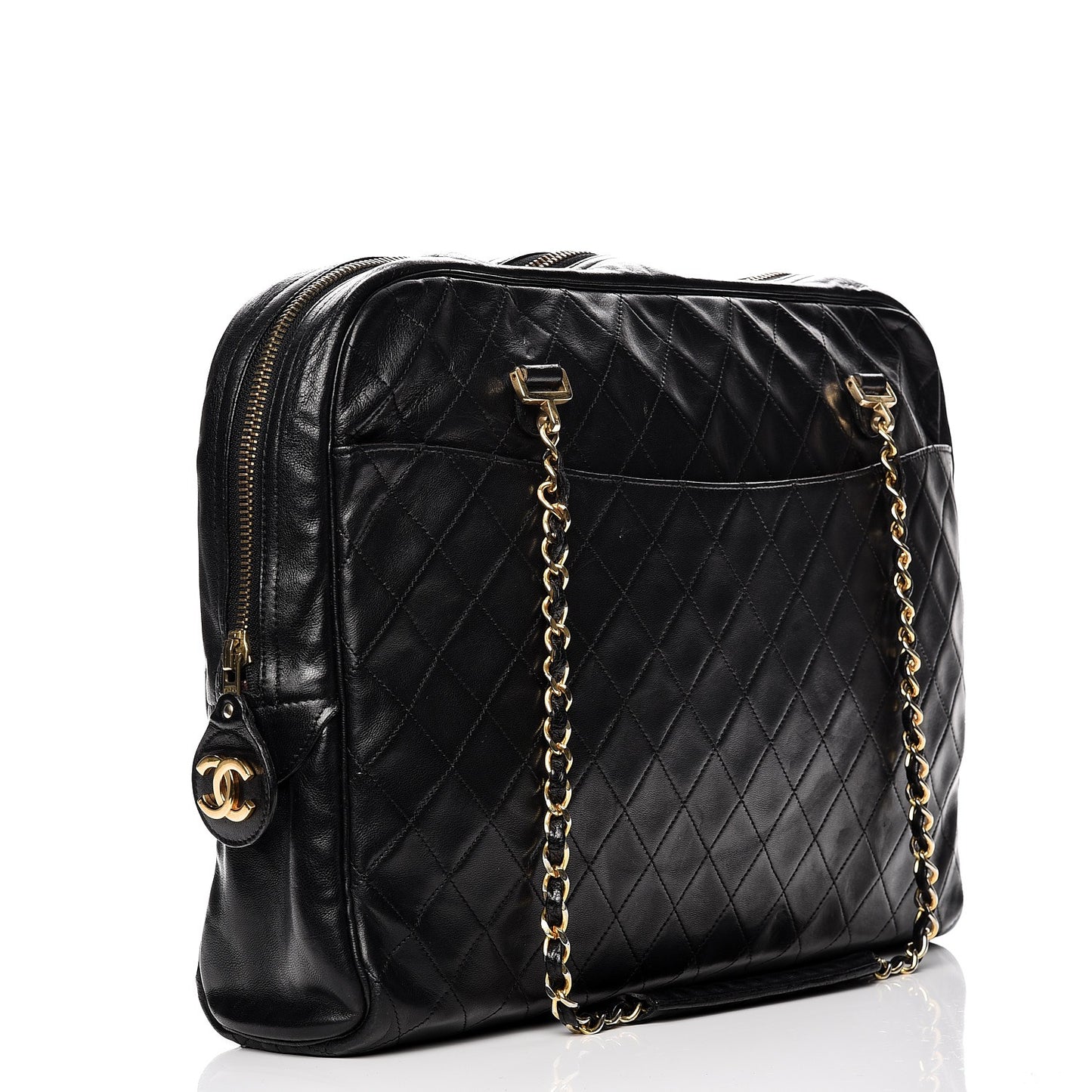 Lambskin Quilted Shoulder Bag Black
