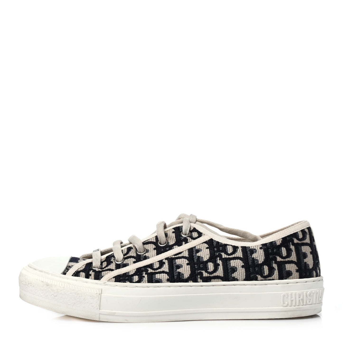 Canvas Oblique Walk'N'Dior Low Top Sneakers 39.5 Deep Blue