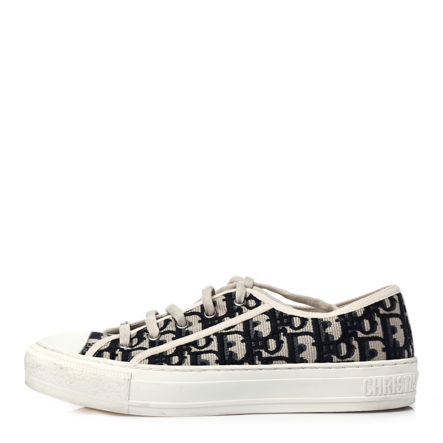 Christian Dior Canvas Oblique Walk'N'Dior Low Top Sneakers 39.5 Deep Blue 1 of 4