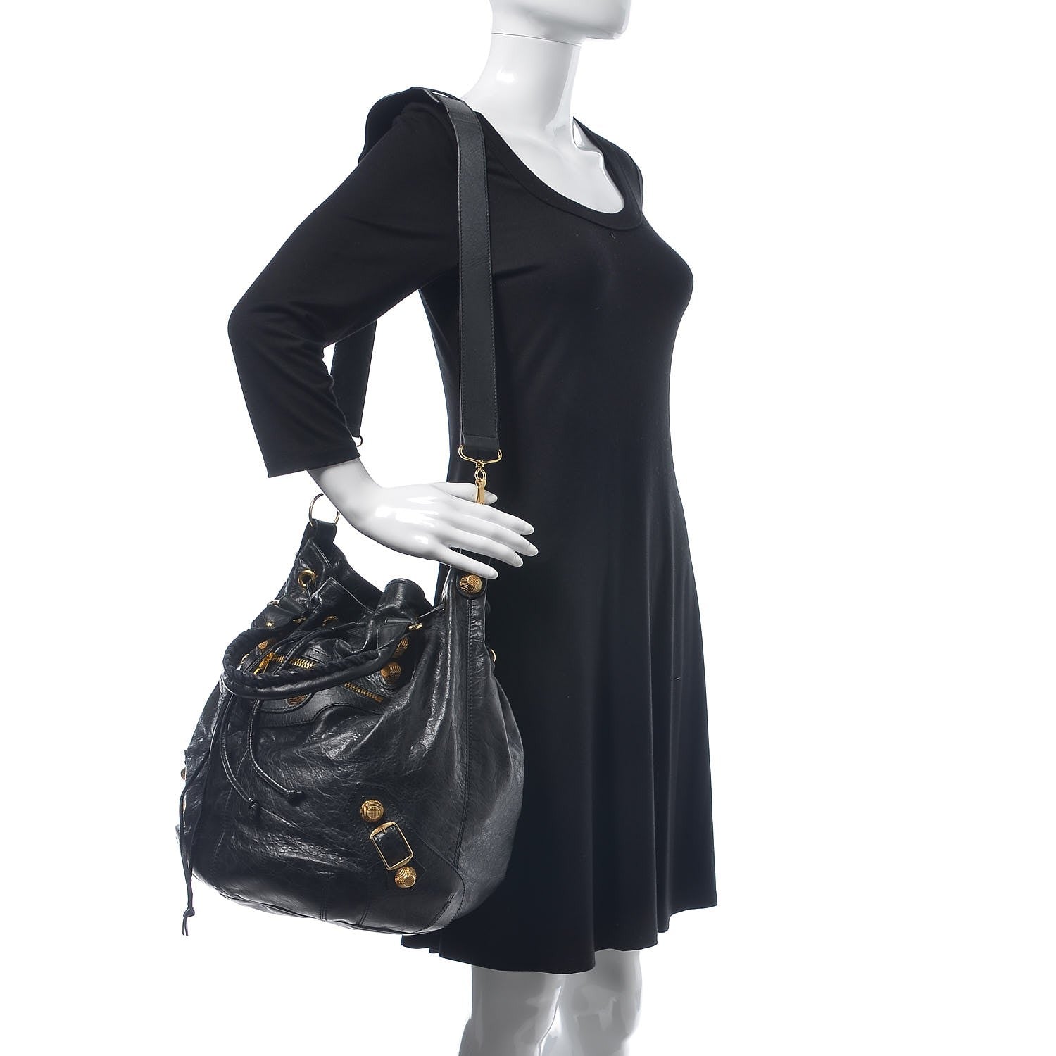 Balenciaga Agneau Giant 21 Gold Hardware Pompon Black 2 of 8