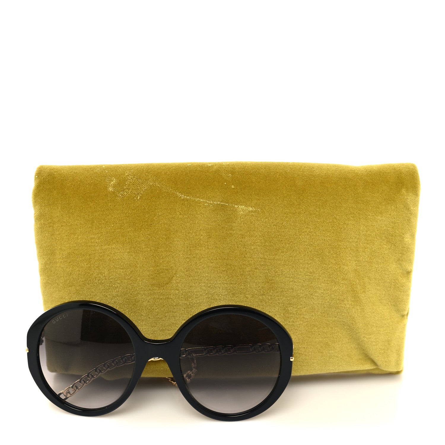 Gucci Acetate Detachable Charm Oversized Frame Round Sunglasses GG0726S Black 8 of 8