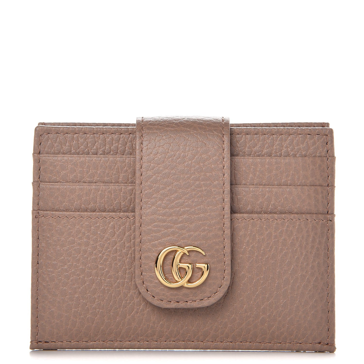 Gucci Dollar Calfskin GG Marmont Card Case Porcelain Rose 1 of 7