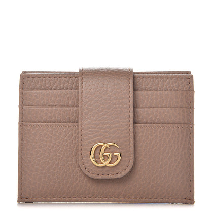 Gucci Dollar Calfskin GG Marmont Card Case Porcelain Rose 1 of 7
