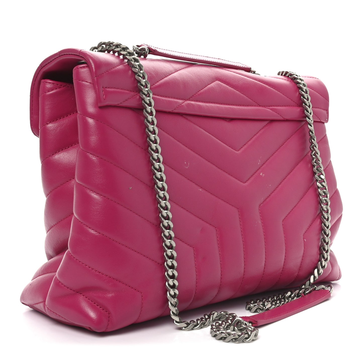 Calfskin Y Quilted Monogram Medium Loulou Chain Satchel Freesia