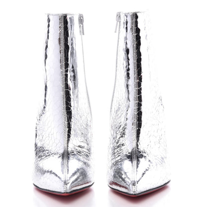 Christian Louboutin Calfskin Craquele So Kate Booty 110 Ankle Boots 39.5 Silver 2 of 8