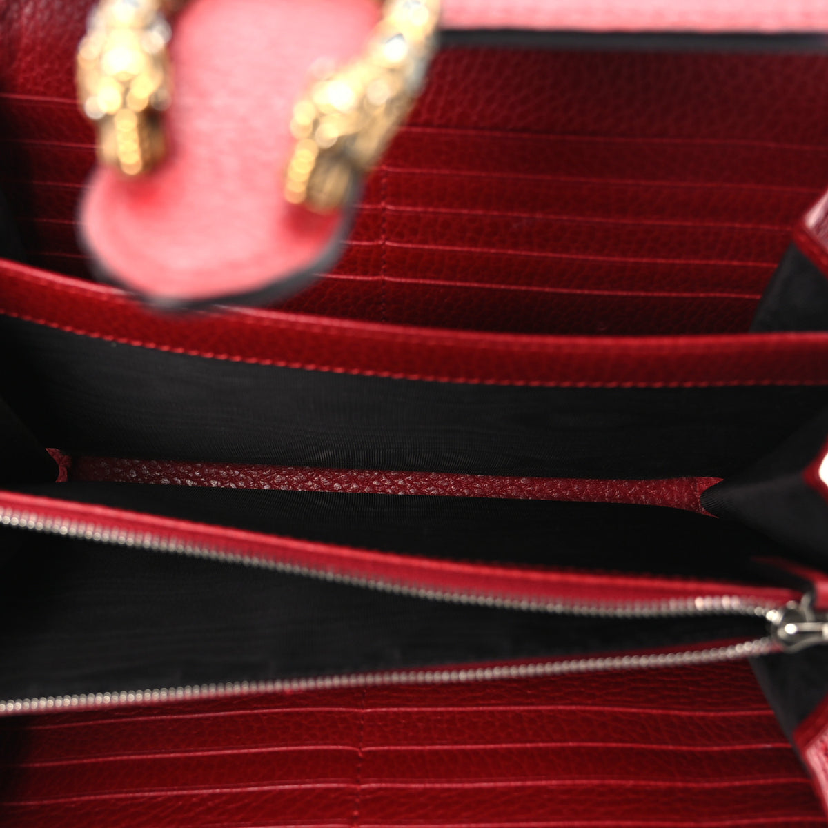 Calfskin Mini Dionysus Chain Wallet Hibiscus Red