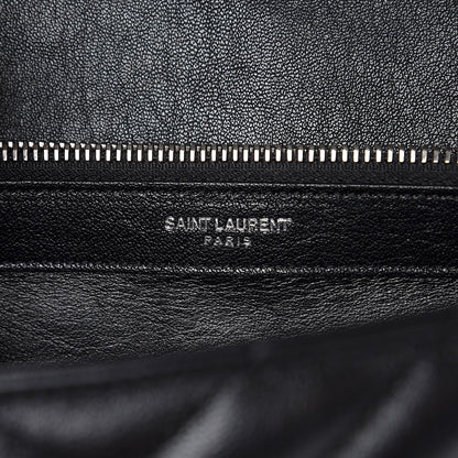 Saint Laurent Sheepskin Matelasse Chevron Monogram Large College Satchel Black 7 of 11
