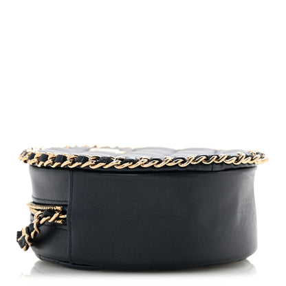 Chanel Lambskin Quilted Chain Around CC Round Clutch With Chain Navy 4 of 11